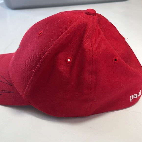 Paul Jr baseball hat SIGNED motorcycle american chopper red solid back size S/M - Picture 7 of 13